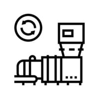 garbage recycling machine line icon vector illustration