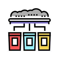 ilustración de vector de icono de color de máquina clasificadora de basura