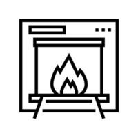 burning garbage machine line icon vector illustration