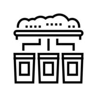 garbage sorting machine line icon vector illustration