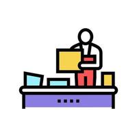 recycling plant worker sorting garbage color icon vector illustration