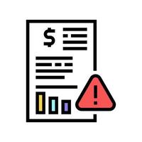 unsuccessful investments agreement color icon vector illustration