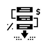 financial crisis stages glyph icon vector illustration