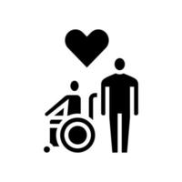 invalid assistance glyph icon vector illustration
