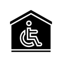 house for disabled glyph icon vector illustration