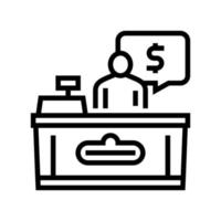 supermarket cashier line icon vector black illustration