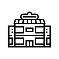 supermarket building line icon vector black illustration