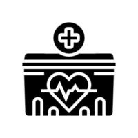 contenedor médico para la ilustración de vector de icono de glifo de transporte de corazón