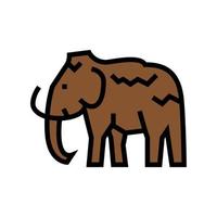 ilustración de vector de icono de color animal mamut