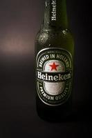 Marinette,WI-Nov29,2021- Heineken Beer, Close on Ice Since 1975, most Heineken beer has been produced at the brewery in Zoeterwoude, Netherlands. photo