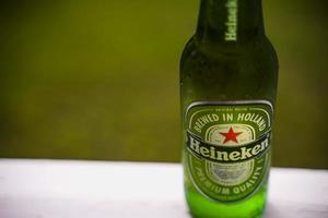 Marinette,WI-Nov29,2021- Heineken Beer, Close on Ice Since 1975, most Heineken beer has been produced at the brewery in Zoeterwoude, Netherlands. photo