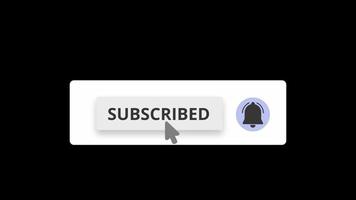 cursor animado haga clic en suscribirse y botón de icono de campana descarga gratuita