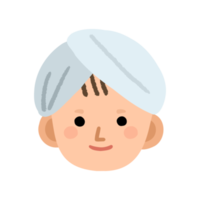 Woman cartoon face with headscarf png