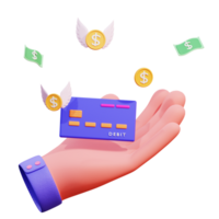 ilustração de finanças de gesto de mão 3D png