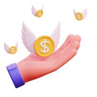 3D hand gest finans illustration png