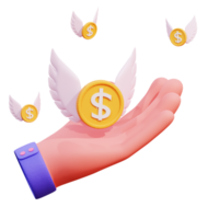 3D Hand Gesture Finance Illustration png