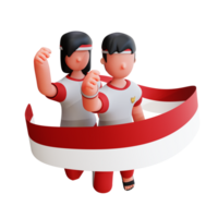 personaje 3d día de la independencia de indonesia png