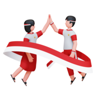 3D Character Independence Day Of Indonesia png