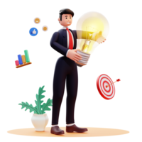 3D Character Businessman Illustration png