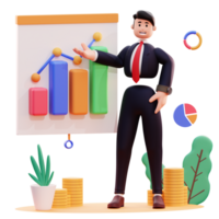 3D Character Businessman Illustration png