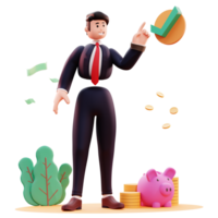 Ilustración de hombre de negocios de personaje 3d png