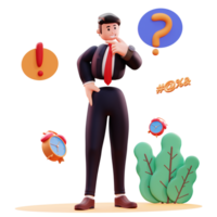 3D Character Businessman Illustration png