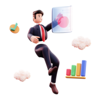 3D Character Businessman Illustration png