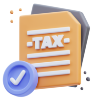 3d rendering of cute icon illustration tax approved png