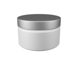 illustrazione 3d del mockup bianco cosmetico della bottiglia del vasetto della crema bianca png