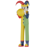 3d Isolated Clown In Action png