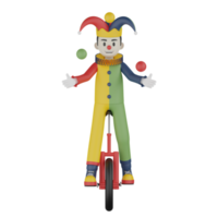 3D-geïsoleerde clown in actie png