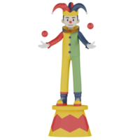 3d Isolated Clown in action png