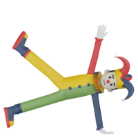 3D isolierter Clown in Aktion png