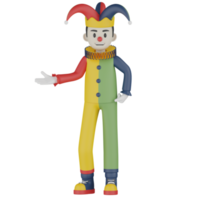 3D-geïsoleerde clown in actie png