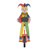 3d Isolated Clown In Action png