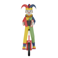 3D-geïsoleerde clown in actie png