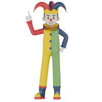 clown isolé 3d en action png