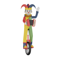 3D-geïsoleerde clown in actie png