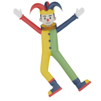 3D isolierter Clown in Aktion png