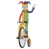 3d Isolated Clown in action png