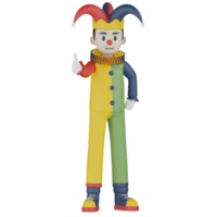 3D-geïsoleerde clown in actie png