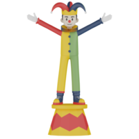 3D isolerad clown i aktion png