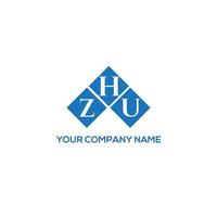 ZHU letter logo design on WHITE background. ZHU creative initials letter logo concept. ZHU letter design. vector
