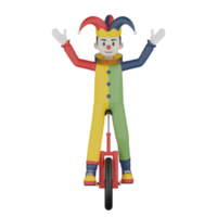 3D-geïsoleerde clown in actie png