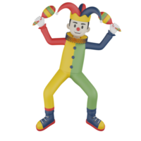3d Isolated Clown In Action png