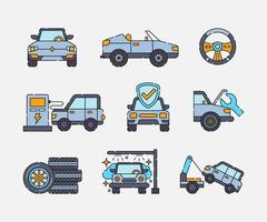 conjunto de iconos de coche vector