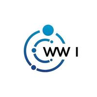 WWI letter technology logo design on white background. WWI creative initials letter IT logo concept. WWI letter design. vector