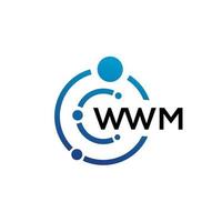 WWM letter technology logo design on white background. WWM creative initials letter IT logo concept. WWM letter design. vector
