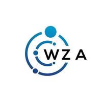 WZA letter technology logo design on white background. WZA creative initials letter IT logo concept. WZA letter design. vector