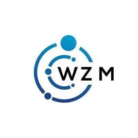 WZM letter technology logo design on white background. WZM creative initials letter IT logo concept. WZM letter design. vector